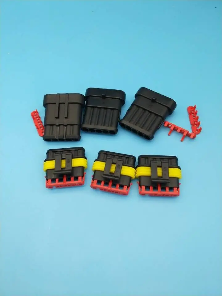 

Free shipping 10 pcs tyco 5pin auto 1.5 series male and female waterproof cable connector 282089-1 282107-1