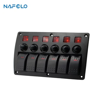 

12-24V Toggle Switch Panel Circuit Breaker Waterproof With Stickers Vehicle Truck Auto Boat Marine Rocker Switches Panel