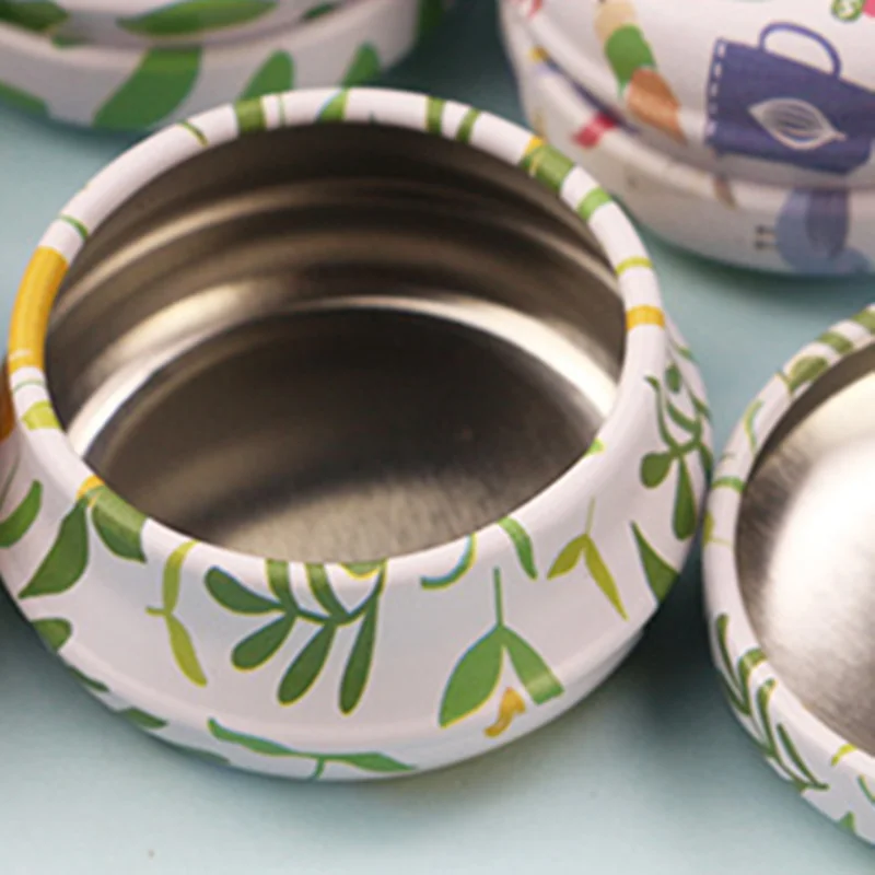 Round Elegant Mini Cream Balm Iron Spices Tin Candles Ointment NEW Cosmetics Flower Box Empty Jars Jar Portable Lip Metal