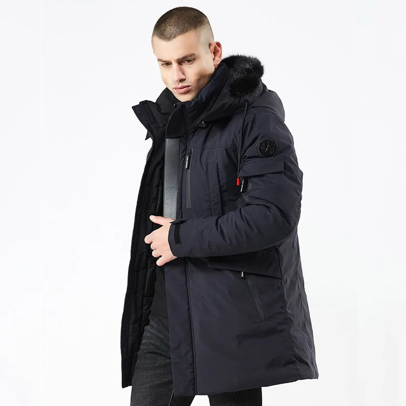 New Winter Casual Long Style Hooded Epaulet Cotton Padded Jackets Men Thick Hat Windproof Fashion Men Parka Pockets Coats - Color: Nary