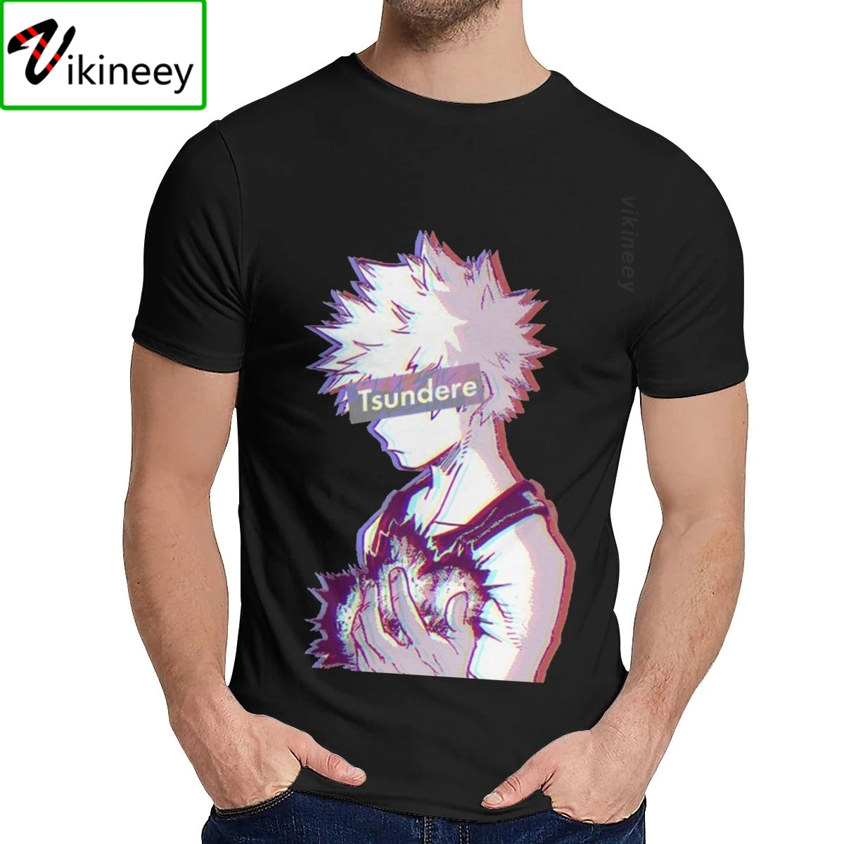 Tsundere Bakugo Boku без герой футболка с классическим круглым вырезом рисунком из аниме