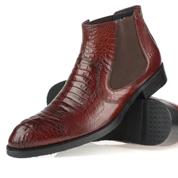 

Ankle Men Boots Botines Hombre High Top Pure Leather Formal Wear Genuine Leather Shoes Marriage Wear 44 Black Brown Work Shoes