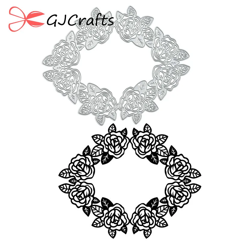 

GJCrafts Flower Diamond Frame Metal Cutting Dies New 2019 for Card Making Scrapbooking Embossing Cuts Stencil Craft Wreath Dies