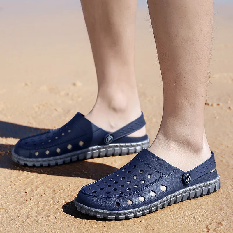 

Hot Selling Men Porous Shoes Summer New Style Wading Anti-slip Sandals Harajuku Slipper Closed-toe Sandals