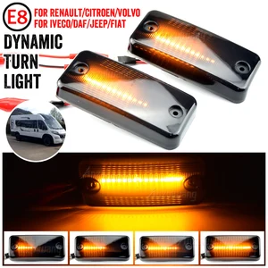 2X Dynamic Flowing LED Side Marker Light For Iveco Fiat Ducato Citroen Relay Peugeot Boxer Renault VOLVO MAN