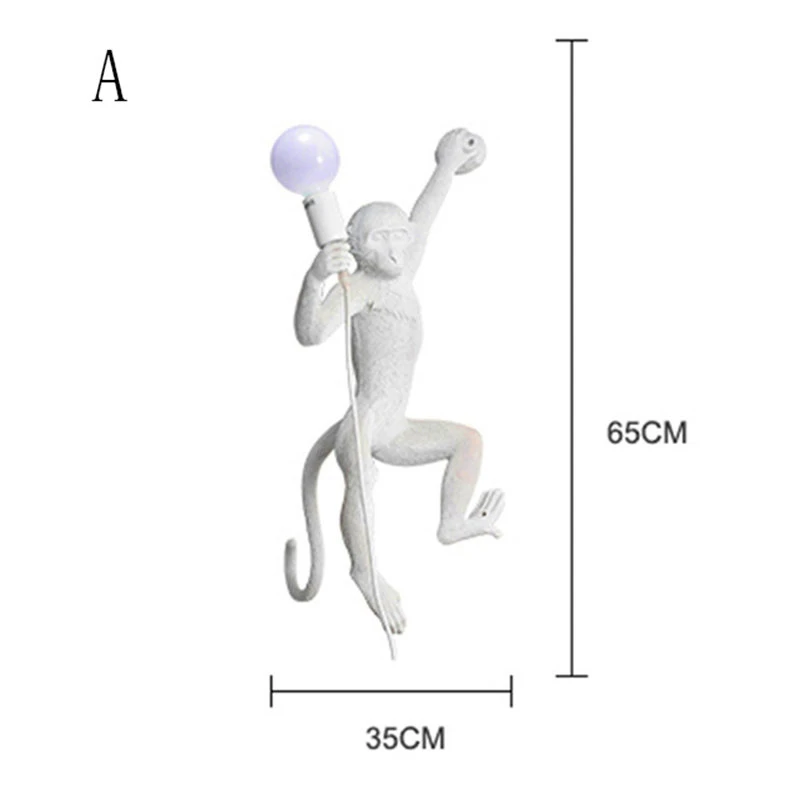 Современная лампа в форме обезьяны в форме смолы подвесные светильники Ретро светодиодный E27 ресторан спальня кафе белый подвесной светильник освещение Кухонные светильники - Цвет корпуса: White Wall Lamp