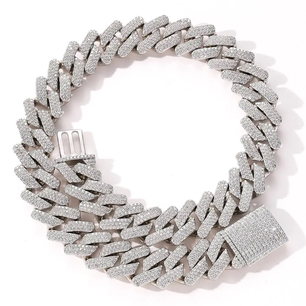 

20mm Miami Newest Box Clasp Cuban Link Chain Heavy Iced Zircon Necklace Choker Bling Hip Hop Jewelry For Men Drop Shipping