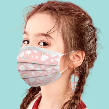 

Disposable Child Mask Lovely Print Breathable Mouth Face Mask 3 Ply Ear Loop Elastic Pollution Cartoon Mask Mouth-muffle Masque