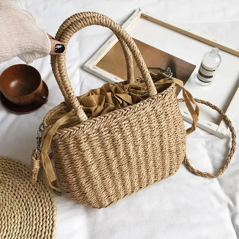 beach rattan bag
