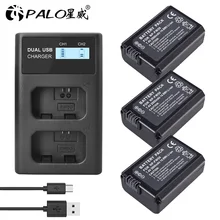 PALO 2000mAh NP-FW50 NP FW50 caméra batterie + LCD USB double chargeur pour Sony Alpha a6500 a6300 a6000 a5000 a3000 NEX-3 a7R