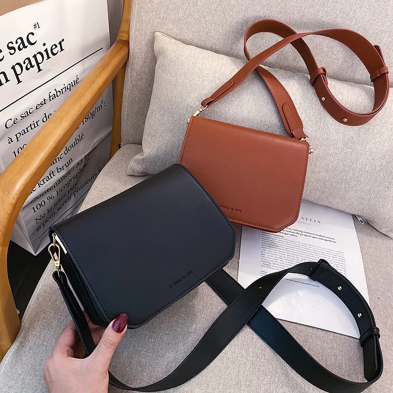

2019 Winter New Style WOMEN'S Bag Korean-style Shoulder Bag Lettered Multilayer Square Sling Bag Retro Versitile