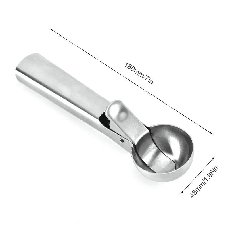 Velocity 1pc Stainless Steel Ice Cream Scoop Fruit Ice Ball Maker Candy Bar Spoon Kitchen Gadgets Accessorizes, Silver