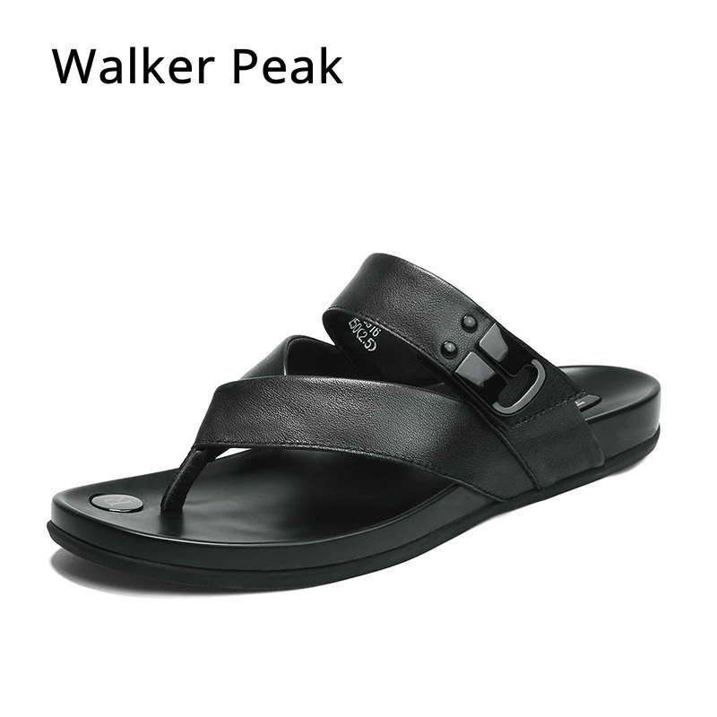 Walker Peak Leather Men Slippers Flip Flops Men Slides Fashion Casual Flip Flop Slippers Summer Beach Slippers|slippers fashion|slippers summerslippers flip flop - AliExpress