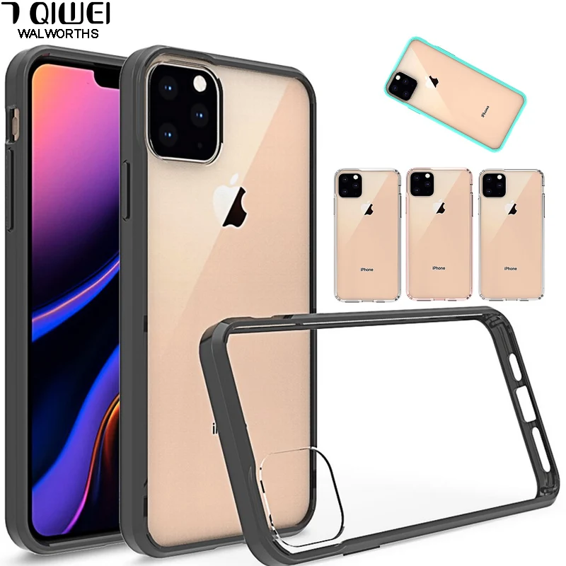 

For iPhone 11 6.1'' 2019 Case Crystal Hybrid Clear Hard Acrylic Back Cover For iPhone 11 Pro 5.8'' Case For iPhone11 pro Max 6.5