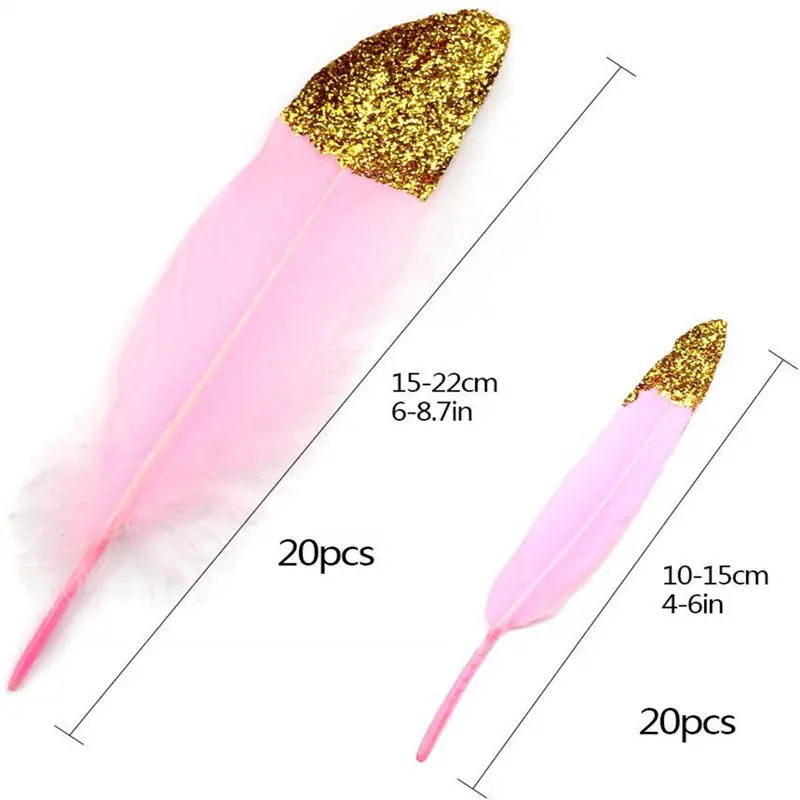 Смешанные batch40 шт спрей Золотой Гусь/утка feather10-22cm DIY сценические украшения аксессуары Шлейфы ювелирных изделий перья для рукоделия