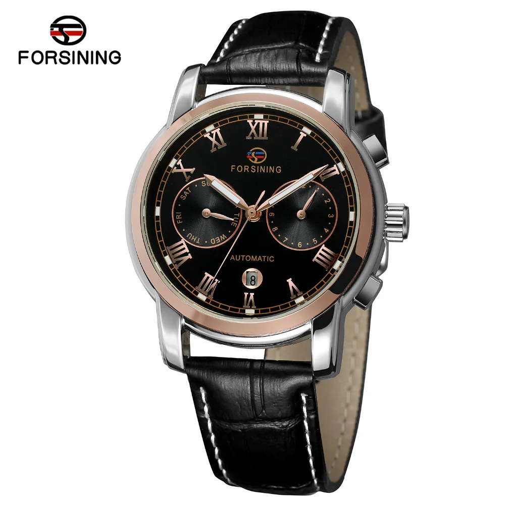 

Forsining Analog Watch Fashion Casual Calendar Hollow out Fully Automatic Analog Watch