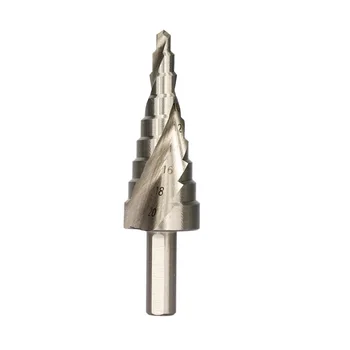 

2pcs Set Cone Spiral Step Drill Bit Titanium Coated Hole Metal Cutter Tool Shank