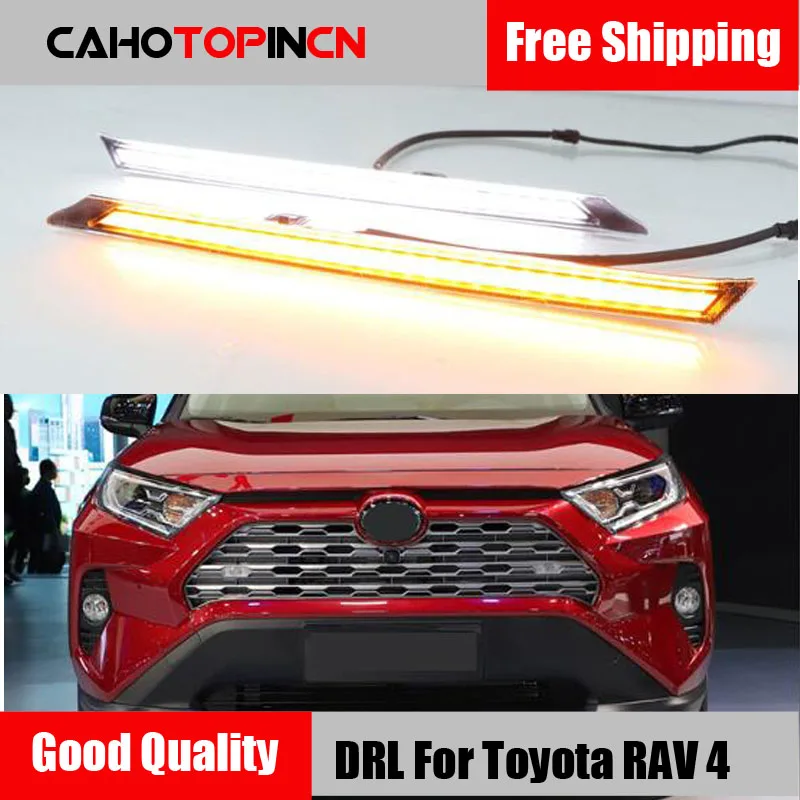 

Для Toyota Previa RAV 4 RAV4 2019 2020 желтый указатель поворота 12V автомобильные DRL Светодиодный дневной светильник чехлы для автомобильных украшения светильник