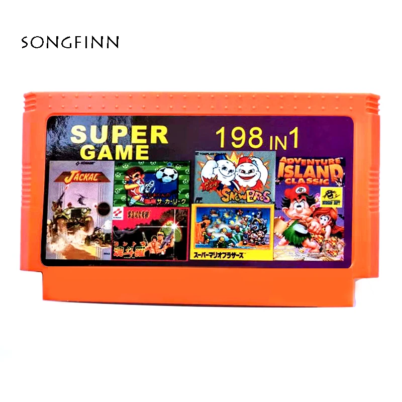 Высококачественная классическая ретро игровая консоль 198 в 1 для 60 Pin 8 Bit |
