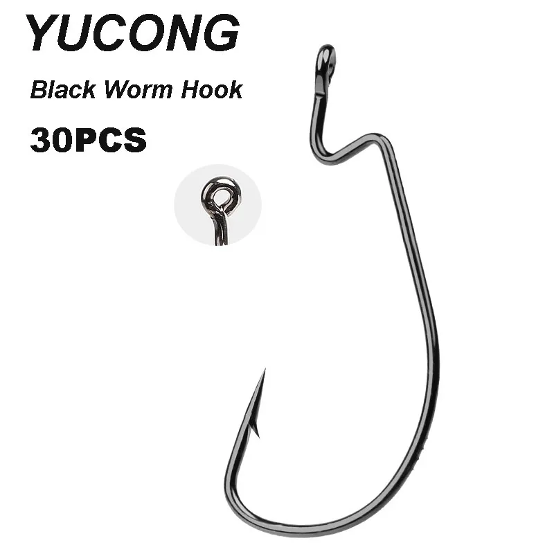 

YUCONG 30 шт. рыболовные крючки для Червяков широкие Кривошип Крючки из углеродистой стали рыболовные крючки для Мягкая приманка в виде червей колючие Крючки Карп одинарные крючки