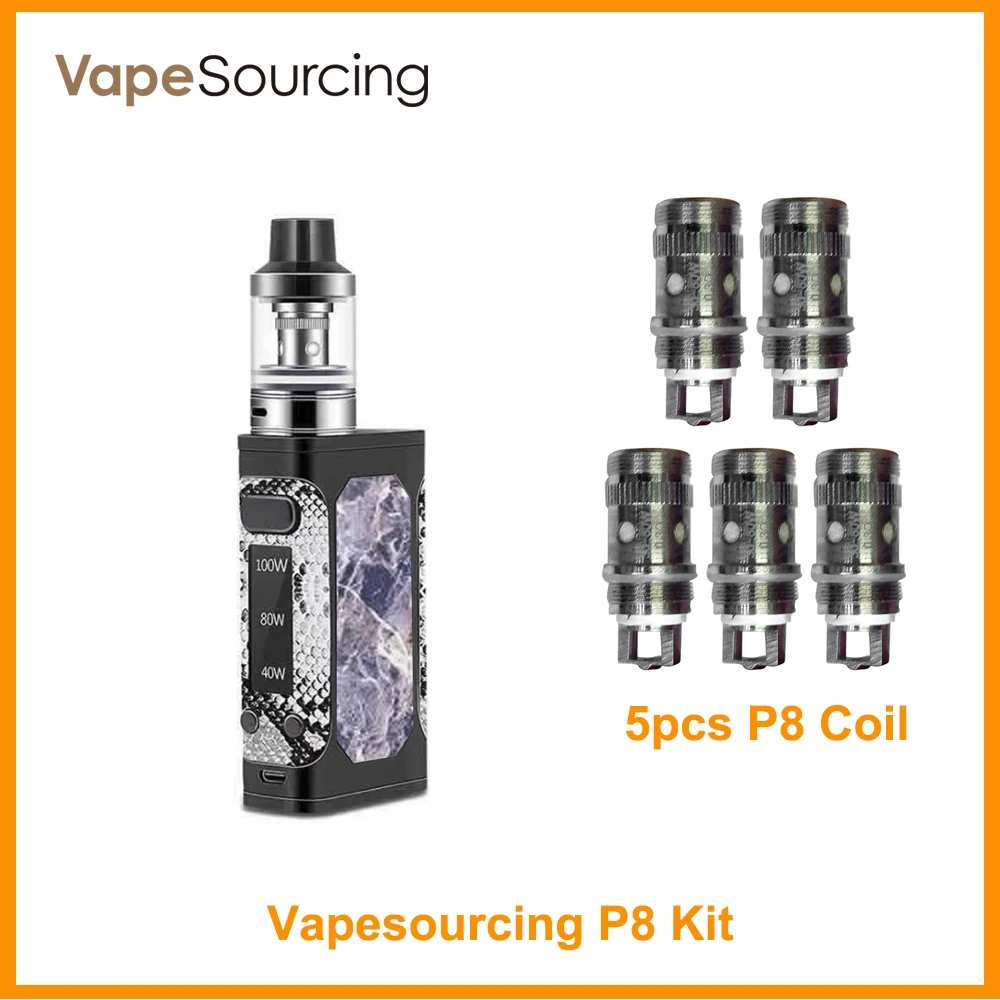 Tanie Oryginalny zestaw Vapesourcing 100W P8 Power TC VV TC Mode box mod zestaw do waporyzatora zbudowany W 2200 mAh VS Cuboid mini elektroniczny papieros