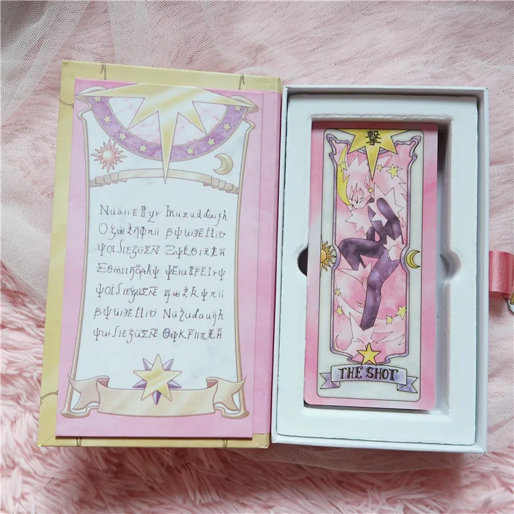 

Anime Card Captor Sakura Kinomoto Tarot Magic Book Versions with Clow Cards Set In Box Cosplay Props Collectibles Gift