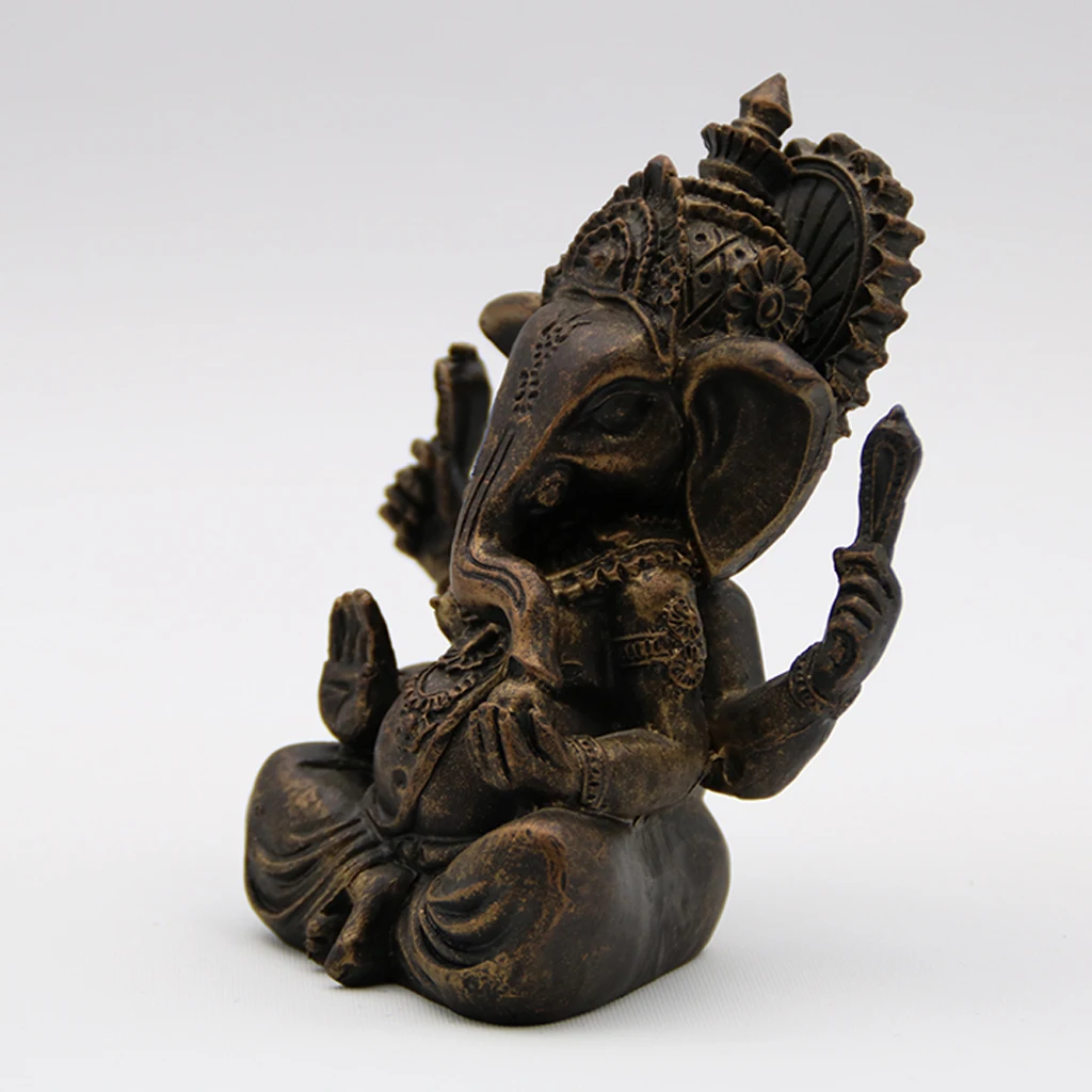 Handmade Resin Ganesha Buddha Elephant Statue Sculpture Figurine Home Decor Ornaments