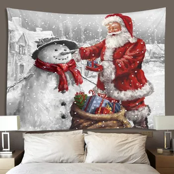 

2020 Christmas Tapestry Wall Handing Tapestry Santa Claus Wall Painting Beach Towel Decorative Tapestries for Xmas Home Decor
