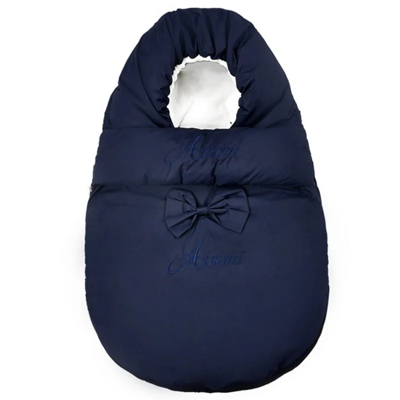 Теплая одежда для сна для новорожденных; зимний детский спальный мешок для коляски; муфта для ног; Водонепроницаемая и ветрозащитная пеленка для сна для младенцев - Цвет: blue