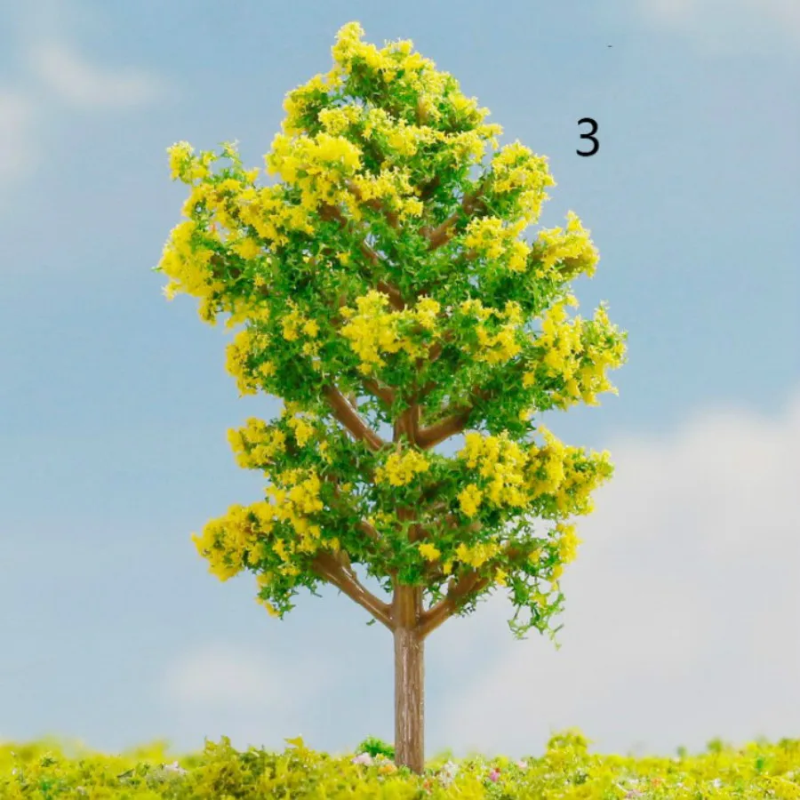 200pcs/lot 5cm architecture mini plastic model color tree for ho train layout railway layout model building
