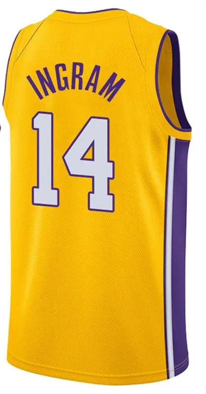 Город 23 Леброн Джеймс Джерси 2 Lonzo Ball 0 Kyle Kuzma 14 Brandon Ingram 24 Kobe Bryant майки - Цвет: New