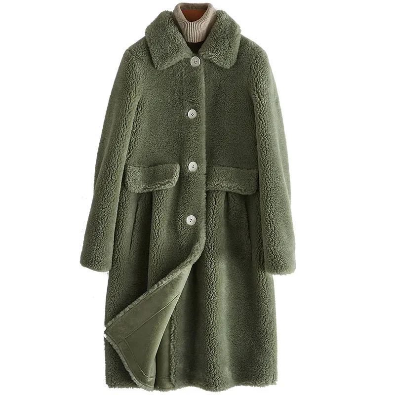 

Wool Jacket Autumn Winter Coat Women Clothes 2019 Real Fur Coat Korean Sheep Shearling Fur Suede Lining Abrigo Mujer ZT3604