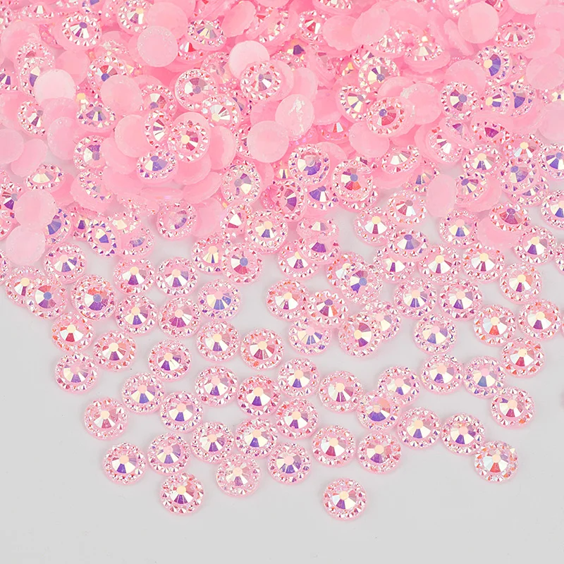 JUNAO 4 5 6 мм розовый цветок AB дизайн ногтей Стразы Круглый кристалл наклейки Flatback смолы драгоценные камни аппликация из страз для одежды Ювелирные изделия