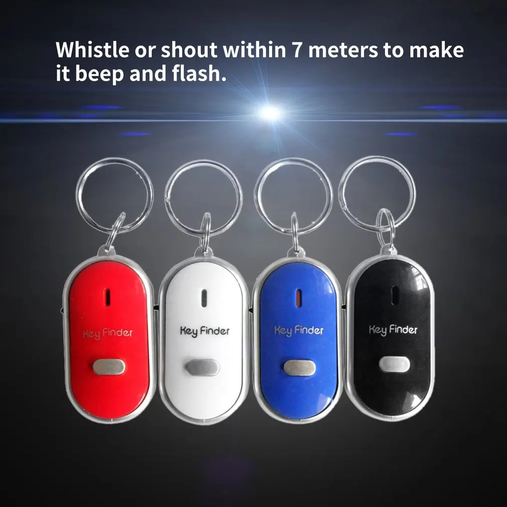 Smart LED Whistle Key Finder Flashing Beeping Sound Control Alarm Anti-Lost GPS Keyfinder Locator Tracker With Keyring
