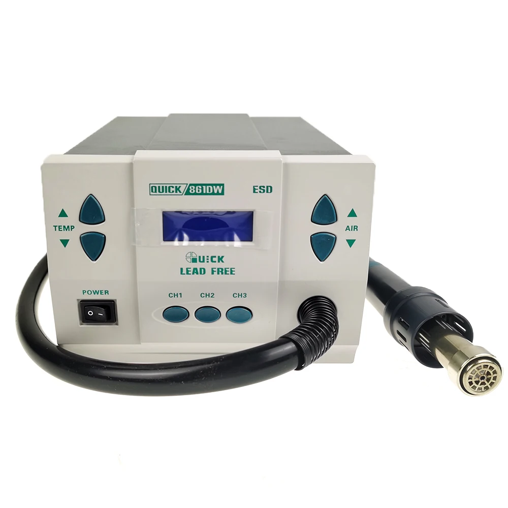 

QUICK 861DW hot air gun high frequency digital display adjustable temperature high power mobile phone soldering iron stand
