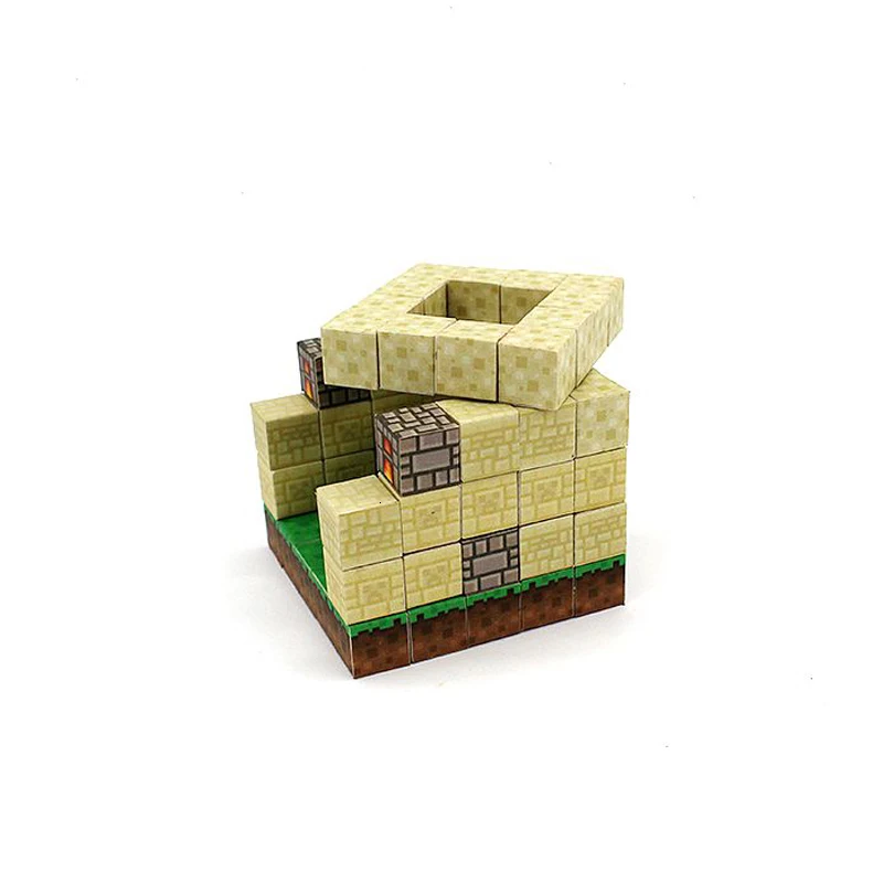 My World мини Магнитные строительные блоки песчаник мастерская набор игрушек для детей фигурки кирпичные модели DIY пластик