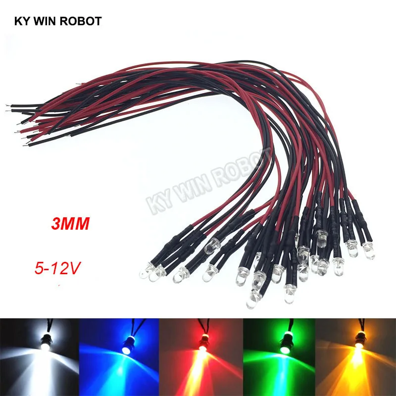 Diodi a LED precablati 60 pezzi 3 mm Bianco Caldo Italia