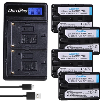 4 Battery Set Комплект из 2 предметов 1800 мА/ч, NP-FM50 NP FM50 Камера Батарея+ ЖК-дисплей USB Зарядное устройство для sony NP-F550 F570 F770 F750 F960 F970 FM500H FM70 QM91D QM71 - Цвет: 4 Battery Set