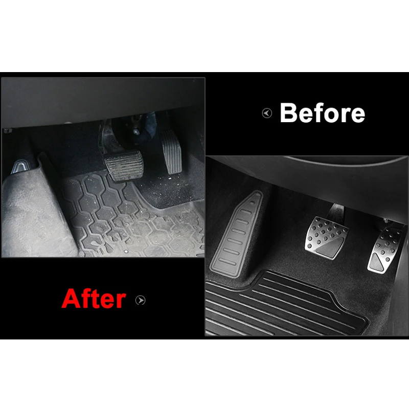 Aluminum Car Accelerator Brake Pedal Footrest Pedals Cover Pads For Jeep Compass-Renegade BU 2015 -