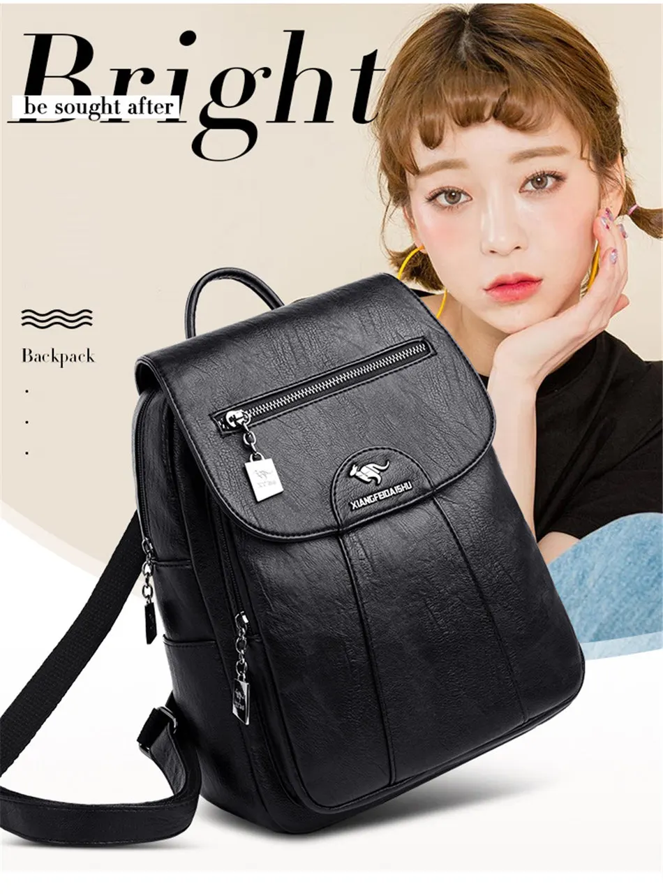Винтажный рюкзак 3 в 1, женская кожаная сумка на плечо большой емкости, рюкзак для путешествий, школьная сумка для девочек-подростков