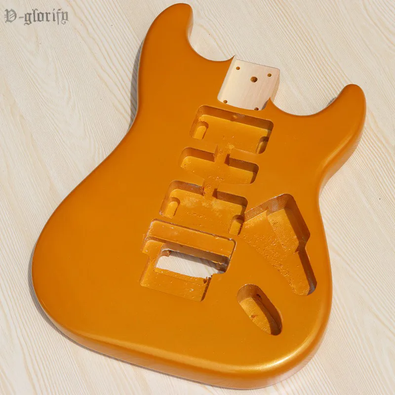 Metallic gold Новейший Floyd Rose yellow цвет молочно-белый цвет ST корпус гитары липа металлик золото - Цвет: Metallic gold