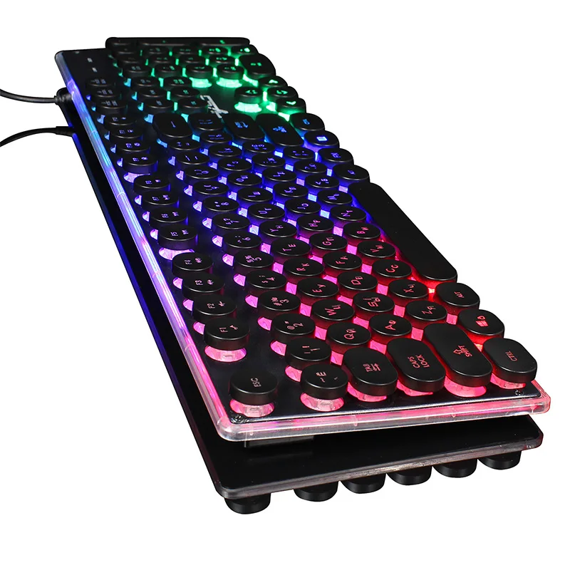 Проводная клавиатура для игровой мыши V300 с usb подключением и RGB подсветкой на