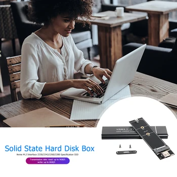 

NVME to USB3.1 SSD Box 10Gbps M.2 NVME PCIe to USB3.1 GEN2 M Key Mobile SSD Enclosure Adapter for 2230/2242/2260/2280 SSD Box