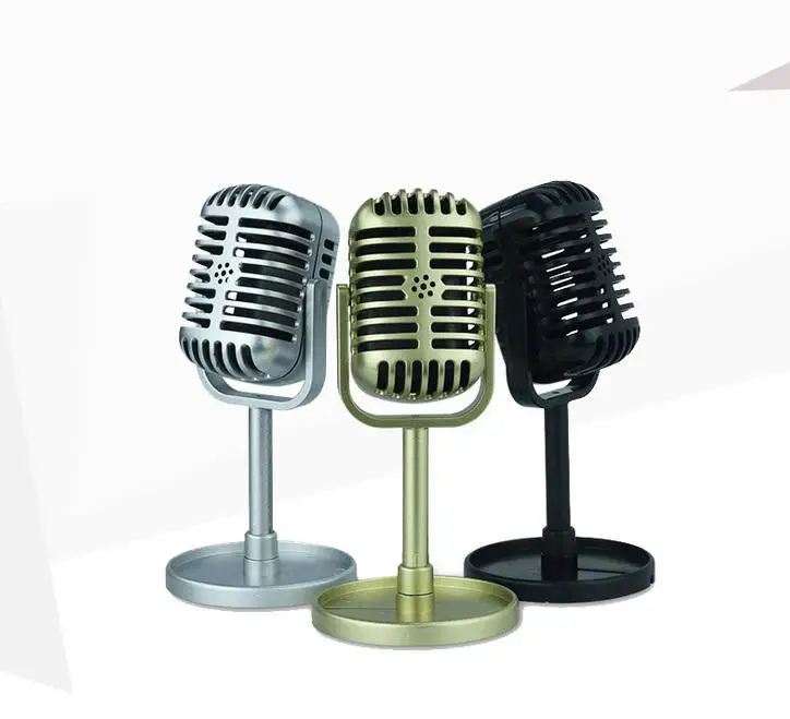 Simulation Props Vintage Mic Classic Dynamic Vocal Style Mix Dj Karaoke for Studio Recording Universal Stand Live Performance