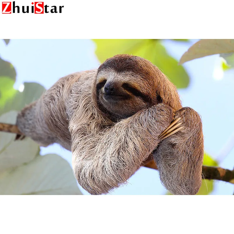 5D Full Square Drill Diamond Painting Sloth-tree Embroidery Cross Stitch Home Decor Gift Art WHH | Дом и сад