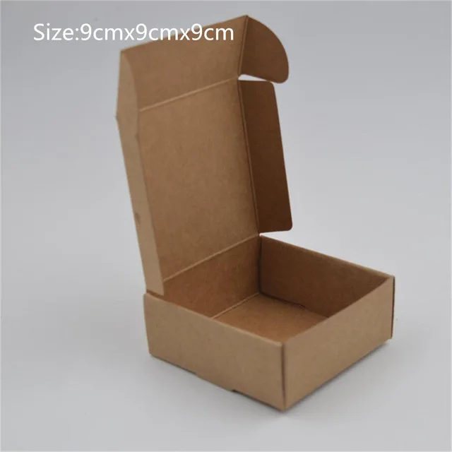 Новая маленькая крафт-бумага коробка коричневый картон мыло ручной работы в коробке белая крафт-бумага подарочная коробка черная упаковка коробка для ювелирных изделий - Цвет: 9cmx9cmx9cmbrown