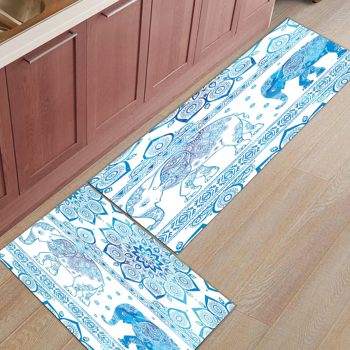 2 шт. Коврики для кухни Африка Индийский Слон буддизм коврики для входной двери ванная комната Гостиная дверные коврики домашний декор