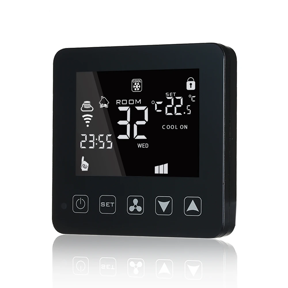 

WiFi Touch Screen Central Air Conditioner Fan Thermostat Digital Programmable Temperature Controller with Alexa Google Home