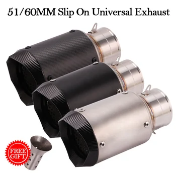 51MM 60MM Slip On Universal Motorcycle GP Exhaust warehouseC Carbon Fiber DB Killer Escape Muffler For Kawasaki Z900 FZ6 RC390 S1000XR