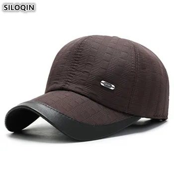 

SILOQIN Winter Men's Thick Warm Baseball Caps Snapback Cap Adjustable Size Fashion Trend Brands Cap Dad's Hats Men Earmuffs Hat